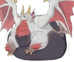  2022 absurd_res ambiguous_gender belly capcom claws dragon elder_dragon feral hi_res horn immobile malzeno membrane_(anatomy) membranous_wings monster_hunter morbidly_obese morbidly_obese_ambiguous morbidly_obese_feral motion_lines multicolored_body obese obese_ambiguous obese_feral overweight overweight_ambiguous overweight_feral scales simple_background solo standing video_games white_background wings zephy_03 