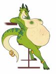  anthro big_(disambiguation) breasts cmitchell dragon female flat_colors gold green hi_res horn hyper kobold solo victim vore yuki_(disambiguation) 