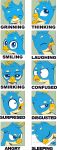  absurd_res angry avian blue_body blue_eyes blue_feathers confusion digital_media_(artwork) disgust expressions eyes_closed feathers feral friendship_is_magic gallus_(mlp) grin gryphon hasbro hi_res laugh male my_little_pony mythological_avian mythology nauyaco sleeping smile smirk surprise tan_body thinking 