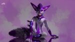  3d_(artwork) @devythehoosk anthro digital_media_(artwork) hi_res knot male on purple_body rexouium solo twitter 