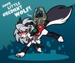  blush canid canine canis cosplay crossover dominant dominant_female duo female female/female feral helluva_boss hi_res humanoid imp link_(wolf_form) loona_(helluva_boss) mammal midna millie_(helluva_boss) nintendo riding_on_back submissive submissive_female the_legend_of_zelda toonbat twilight_princess video_games wolf 