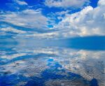  cloud cloudy_sky cumulonimbus_cloud day fantasy horizon hoshiumisora no_humans original reflection reflective_water ripples salar_de_uyuni scenery sky water water_drop waves 