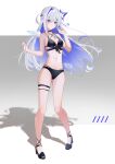  1girl absurdres amane_kanata angel angel_wings bangs bikini black_bikini black_footwear blue_eyes blue_hair blue_nails blue_wings breasts chamaru5963 colored_inner_hair earrings feathered_wings full_body gradient gradient_hair gradient_wings grey_hair hair_ornament hairclip halo highres hololive jewelry long_hair looking_at_viewer mini_wings multi-strapped_bikini multicolored_hair multicolored_wings navel necklace parted_lips sandals shadow single_hair_intake small_breasts solo standing star_halo stomach streaked_hair swimsuit thigh_strap two_side_up very_long_hair virtual_youtuber white_hair white_wings wings 