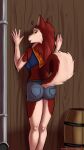  9:16 anthro balto_(film) bottomwear butt canid canine canis clothing denim denim_clothing domestic_dog female harkrun hi_res husky jeans jenna_(balto) looking_at_viewer looking_back mammal nordic_sled_dog pants solo spitz standing universal_studios 
