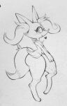  &lt;3 absurd_res anthro big_butt blush box_(hajimeyou654) braixen butt cheek_tuft digitigrade dipstick_tail facial_tuft female graphite_(artwork) hand_on_leg hand_on_thigh hands_on_thighs hi_res holding_leg holding_thigh huge_hips huge_thighs inner_ear_fluff looking_back markings monochrome nintendo one_leg_up pencil_(artwork) pok&eacute;mon pok&eacute;mon_(species) raised_leg side_view small_waist smile solo tail_markings thick_thighs traditional_media_(artwork) tuft video_games wide_hips 