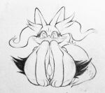  absurd_res anthro big_butt blush box_(hajimeyou654) braixen butt cheek_tuft digitigrade dipstick_tail facial_tuft featureless_crotch female graphite_(artwork) hand_on_leg hand_on_thigh hands_on_thighs hi_res huge_hips huge_thighs inner_ear_fluff knees_together looking_at_viewer looking_down low-angle_view markings nintendo pencil_(artwork) pigeon_toed pok&eacute;mon pok&eacute;mon_(species) sitting solo tail_markings thick_thighs traditional_media_(artwork) tuft video_games wide_hips 