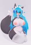  &lt;3 2022 absurd_res ahoge anthro areola big_breasts blue_eyes blue_hair breasts canid canine canis clothed clothing dipstick_tail domestic_dog female fur grey_body grey_fur hair hanul hi_res kemono kneeling legwear looking_at_viewer maid_headdress mammal markings mostly_nude multicolored_body multicolored_fur multicolored_tail nipples one_eye_closed soda_uyu solo tail_markings thick_thighs thigh_highs two_tone_body two_tone_fur white_body white_fur wink 
