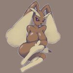  anthro big_breasts breasts buckteeth cute_eyes female hi_res lagomorph leporid lopunny mammal nintendo pok&eacute;mon pok&eacute;mon_(species) rabbit samba_03 sitting smile solo teeth thick_thighs video_games 