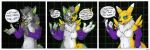  absurd_res anthro bandai_namco black_sclera breast_growth breasts canid canine canis clothing danw danwolf danwolf15 danwolf_(character) digimon digimon_(species) english_text female fox gender_transformation gloves growth handwear hi_res male mammal mind_control mtf_transformation renamon sequence solo text transformation wolf 
