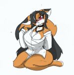  anthro big_breasts blush bottomless breasts canid canine clothed clothing fan_character female fox hi_res mammal pace-maker shirt shirt_only solo topwear topwear_only vivian_boulevard 