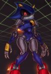  ambiguous_gender anthro ball_joints black_sclera claws crossgender dirtyfox911911 hi_res machine metal_sonic red_eyes robot sega solo sonic_the_hedgehog_(series) spikes wide_hips 