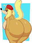  absurd_res anthro big_breasts big_butt breasts butt canid canine canis capikeeta cuphead_(game) domestic_dog female hi_res huge_butt hunting_dog looking_back mammal pilot_saluki_(cuphead) raised_tail saluki sighthound thick_thighs video_games 