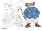  2022 anthro balls blush bottomwear brown_body brown_fur butt clothing dober erection facial_hair fur genitals hi_res male male/male mammal mature_male mouse murid murine mustache overweight overweight_male penis rodent shirt shorts sketch solo solo_focus topwear underwear 