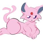 anus blush eeveelution espeon female feral generation_2_pokemon hi_res interspecies lying nintendo pokemon pokemon_(species) pokephilia quadruped raised_hips solo squishygator