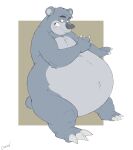 anthro bear belly big_belly canson claws hi_res male mammal overweight overweight_anthro overweight_male solo