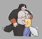 &lt;3 anthro belly bernese_mountain_dog big_belly blush canid canine canis chubby_anthro chubby_male clothing crispcactus domestic_dog duo embrace face_on_belly hand_on_head hand_on_stomach hi_res hug jockstrap lying male male/male mammal molosser moobs mountain_dog musclegut on_front overweight overweight_anthro overweight_male pressed_against pressing_against size_difference smaller_male smothering soft_belly swiss_mountain_dog thick_thighs underwear wrestler