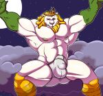 abs adventure_time anthro biceps bulge cartoon_network cloud felid hi_res hybrid lion male mammal muscular muscular_anthro muscular_male night nipples pantherine pecs scales solo vampire vampire_king yayi_mr_(artist)