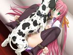  animal artist_request bdsm bestiality blush bondage bound breasts censored dog hair_ribbon medium_breasts nipples o_o pink_hair rape ribbon rope shiiku_hakusho solo thighhighs vaginal 