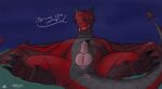 2022 claws digital_drawing_(artwork) digital_media_(artwork) dragon fire fur furred_dragon genitals male male/male mexican mexico mythology penis red_dragon signature smile solo spanish_text text wings