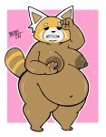 absurd_res aggretsuko ailurid anthro belly big_belly big_breasts big_nipples breasts brown_body brown_fur brown_nipples countershade_ears countershade_face countershading female fur hi_res mammal markings nipples nude obese obese_anthro obese_female orange_body orange_fur overweight overweight_anthro overweight_female red_panda retsuko sanrio solo striped_markings striped_tail stripes tail tail_markings thick_thighs weirdocat white_body white_countershading