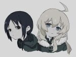  2girls ahoge black_eyes black_hair blonde_hair blue_eyes chito_(shoujo_shuumatsu_ryokou) huge_ahoge long_hair looking_at_viewer low_twintails multiple_girls no_headwear shoujo_shuumatsu_ryokou siisiichann twintails yuuri_(shoujo_shuumatsu_ryokou) 