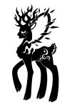 2015 2_horns 2_toes ambiguous_gender antlers aureola black_and_white cervine chest_tuft cloven_hooves countershade_fur countershade_tail countershading deer deity digital_drawing_(artwork) digital_media_(artwork) eye_markings feet feral full-length_portrait fur fur_markings fur_tuft hooves horn humanoid_face mammal markings monochrome neck_markings portrait quadruped raised_hoof scp-2845 scp_foundation scut_tail short_tail side_view silhouette simple_background solo sunnyclockwork tail toes tuft unguligrade white_background