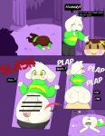 2022 3_toes all_fours anthro anthro_penetrated asriel_dreemurr ass_up balls big_balls big_butt big_penis black_bottomwear black_clothing black_eyes black_pants black_pupils blush bottomwear bovid brown_hair butt caprine censor_bar chara_(undertale) clothing comic dialogue duo english_text feet floppy_ears forced fur genitals glans goat green_clothing green_eyes green_shirt green_topwear grey_balls grey_body grey_fur grey_penis hair hi_res huge_balls huge_penis human human_on_anthro human_penetrating human_penetrating_anthro humanoid_pents interspecies male male/male male_penetrated male_penetrating male_penetrating_male mammal music_murder pants pants_dwn pattern_clothing pattern_shirt pattern_topwear penetration penis pink_cheeks pink_glans pupils rape red_cheeks sex shirt sparkles speech_bubble striped_clothing striped_shirt striped_topwear stripes surprise_sex text text_box toes topwear torn_clothing undertale undertale_(series) white_body white_fur yellow_clothing yellow_shirt yellow_topwear