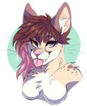  &lt;3 anthro blep blue_eyes brown_body brown_ears brown_fur brown_hair brown_spots cheek_tuft facial_tuft fangs featureless_chest female front_view fur hair inner_ear_fluff looking_at_viewer multicolored_hair neck_tuft pink_hair pink_nose pink_tongue princelykaden pupils shoulder_tuft slit_pupils solo spots spotted_body spotted_fur tan_body tan_fur tan_inner_ear tongue tongue_out tuft two_tone_hair white_body white_breasts white_fur white_inner_ear_fluff 