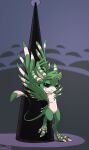  animancer avali black_eyes dancing fur green_body green_fur hi_res micro pole pole_dancing wings 