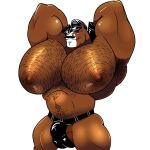 anthro black_clothing black_hat black_headwear breasts brown_body clothed clothing equid equine facial_hair flexing furrypickles hairy hat headgear headwear himbo horse hyper_pecs male mammal muscular muscular_anthro muscular_male mustache nipples pecs solo thong thong_only topless underwear underwear_only