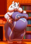 2022 anthro big_breasts boss_monster bovid breasts caprine digital_media_(artwork) eyelashes female fur garuda_six hi_res horn huge_belly huge_breasts huge_hips mammal red_eyes solo thick_thighs toriel undertale undertale_(series) white_body white_fur wide_hips