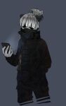 acrnm aimi_(sleepysushiroll) anonymous_artist anthro bear electronics fashion giant_panda hi_res looking_at_object looking_at_phone male mammal phone pose solo techwear