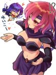  !? 2girls angel_wings armor asou_yuuko bandana bangs bikini bikini_armor blue_hair blush breasts chibi cleavage commentary_request cowboy_shot dark_valis gold_armor gold_bikini hamaneko29q happy headband heart kirishima_reiko large_breasts long_hair midriff miniskirt mugen_senshi_valis multiple_girls navel open_mouth purple_armor purple_bandana purple_bikini purple_headband purple_scarf purple_skirt red_bandana red_eyes red_hair red_scarf scarf short_hair shoulder_pads simple_background skirt stomach sweatdrop swimsuit translation_request valis vambraces very_long_hair white_background white_skirt wings 