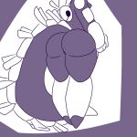  anthro barely_visible_genitalia barely_visible_pussy butt female genitals orbie_(sodabug) purple_body purple_tail pussy shelldrake solo the_soda_bug 