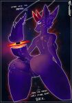  absurd_res anthro black_hole bodily_fluids breasts butt butt_shot celestial_being cosmic_being female genital_fluids genitals halo hi_res horn humanoid looking_at_viewer looking_back looking_back_at_viewer markings pentarch presenting presenting_pussy purple_body pussy pussy_juice pussy_juice_string rear_view side_boob solo space spirit spread_butt spreading 