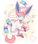 blue_eyes eeveelution female feral fur generation_6_pokemon hi_res long_ears nintendo pink_body pink_fur pokemon pokemon_(species) purrynx ribbons solo sylveon white_body white_fur