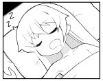  1girl amatsukaze_(kancolle) ataru_(ataru-littlebird) bare_shoulders blanket closed_eyes collarbone drooling kantai_collection long_hair lying on_back pillow saliva sleeping solo upper_body zzz 