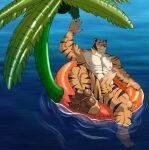 adeaia6954 anthro felid male male/male mammal pantherine solo summer tiger
