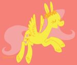 2023 artist_name cloven_hooves colored cutie_mark digital_drawing_(artwork) digital_media_(artwork) equid equine eyelashes eyes_closed feathered_wings feathers female feral flat_colors flower flower_crown fluttershy_(mlp) flying friendship_is_magic greengrizz hair hasbro hi_res hooves long_hair long_mane long_tail mammal mane my_little_pony open_mouth orange_flower pegasus pink_background pink_hair pink_mane pink_tail plant quadruped simple_background smile solo tail wings yellow_body