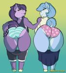  anthro big_breasts big_butt blue_body blue_fur blue_hair breasts butt dock duo equid equine female female/female fur hair hand_on_butt horse incest_(lore) lumi_(petsoftthings) mammal multicolored_body multicolored_fur noir_(petsoftthings) petsoftthings_(artist) piercing presenting presenting_hindquarters purple_body purple_fur purple_hair raised_tail thick_thighs tongue tongue_out tongue_piercing two_tone_body two_tone_fur yellow_eyes 