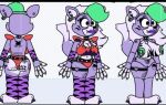 anthro butt canid canine canis clothed clothed/nude clothing female five_nights_at_freddy&#039;s five_nights_at_freddy&#039;s:_security_breach genitals mammal model_sheet nipple_piercing nipples nude piercing pussy roxanne_wolf_(fnaf) scottgames solo steel_wool_studios tattoo thesilverc wolf