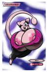  anthro areola big_breasts breasts female hi_res huge_breasts hyper hyper_breasts legendary_pok&eacute;mon mew multifaker5 nintendo nipple_slip nipples one_eye_closed pink_areola pink_nipples pok&eacute;mon pok&eacute;mon_(species) solo video_games wink 