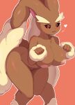  &lt;3 2022 4_fingers absurd_res anthro areola arm_tuft big_breasts black_sclera breasts brown_body brown_ears brown_fur brown_tail eyebrows female fingers fur hi_res inverted_nipples lopunny multicolored_body multicolored_ears multicolored_fur nintendo nipples nude open_mouth pink_areola pink_nipples pok&eacute;mon pok&eacute;mon_(species) pose puffy_areola shano_541 solo thick_eyebrows tongue tuft two_tone_body two_tone_ears two_tone_fur video_games wrist_tuft 