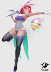 1girl absurdres alternate_costume ass_visible_through_thighs breasts dark-skinned_female dark_skin easter easter_egg egg fire_emblem fire_emblem:_three_houses fire_emblem_heroes hapi_(fire_emblem) highres kaos_art large_breasts playboy_bunny red_eyes red_hair skindentation solo thighhighs thighs 