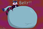2024 anthro belly belly_expansion belly_inflation belly_squish big_belly big_breasts big_butt black_clothing black_leggings black_legwear black_nose blue_body blue_ears blue_hair blue_head blue_inner_ear blue_tail blue_tail_tip bottomwear breasts butt canid canine cel_shading clothing colored digital_media_(artwork) dipstick_tail english_text expansion faye_(reathe) female fox front_view_butt hair hand_on_own_belly hand_on_stomach holding_belly huge_breasts huge_butt hyper hyper_belly hyper_butt hyper_inflation inflation inflation_fetish insane leggings legwear looking_at_belly looking_at_own_belly mammal markings navel open_mouth pattern_bottomwear pattern_clothing pattern_leggings pattern_legwear pink_head pink_leggings purple_clothing purple_shirt purple_topwear reathe red_background red_eyes shaded sharp_teeth shirt simple_background simple_coloring simple_shading smile solo squish tail tail_markings teeth text tight_clothing topwear
