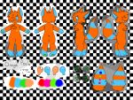  absurd_res anthro blue_body blue_eyes blue_fur cheek_tuft facial_tuft fluffy fluffy_chest fluffy_tail fur goonis heterochromia hi_res model_sheet orange_body orange_eyes orange_fur orange_peel(goonis) shapes solo tuft unknown_species 
