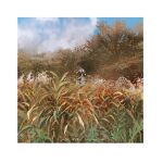  2023 blue_sky cloud cloudy_sky forest grass mimoth nature original overgrown painting_(medium) pastel_(medium) plant scenery sky tall_grass traditional_media tree weeds 
