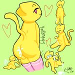  absurd_res anthro backsack balls bodily_fluids clothing cum felid fur genital_fluids genitals hi_res humanoid knitty445 legwear male male/male mammal masturbation thigh_highs yellow_body yellow_fur 