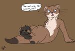  anthro brown_body brown_fur claws dylbun english_text feet foot_focus fur glowing glowing_eyes inscryption male mammal mustela mustelid musteline pawpads question_to_viewer questioning solo stoat stoat_(inscryption) text true_musteline 