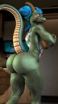 3d_(artwork) 9:16 anthro asian_mythology back_tattoo big_butt blush breasts bubble_butt butt digital_media_(artwork) dragon east_asian_mythology eastern_dragon female hair hi_res hiding_breasts holding_breast horn huge_butt inside isu_(petruz) kyleroo looking_at_viewer muscular muscular_female mythological_creature mythological_scalie mythology nude petruz_(copyright) presenting presenting_hindquarters scalie side_boob smile solo source_filmmaker tail tattoo teeth